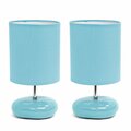 Creekwood Home 10.24-in. Traditional Mini Round Rock Table Lamp, Blue, 2PK CWT-2017-BL-2PK